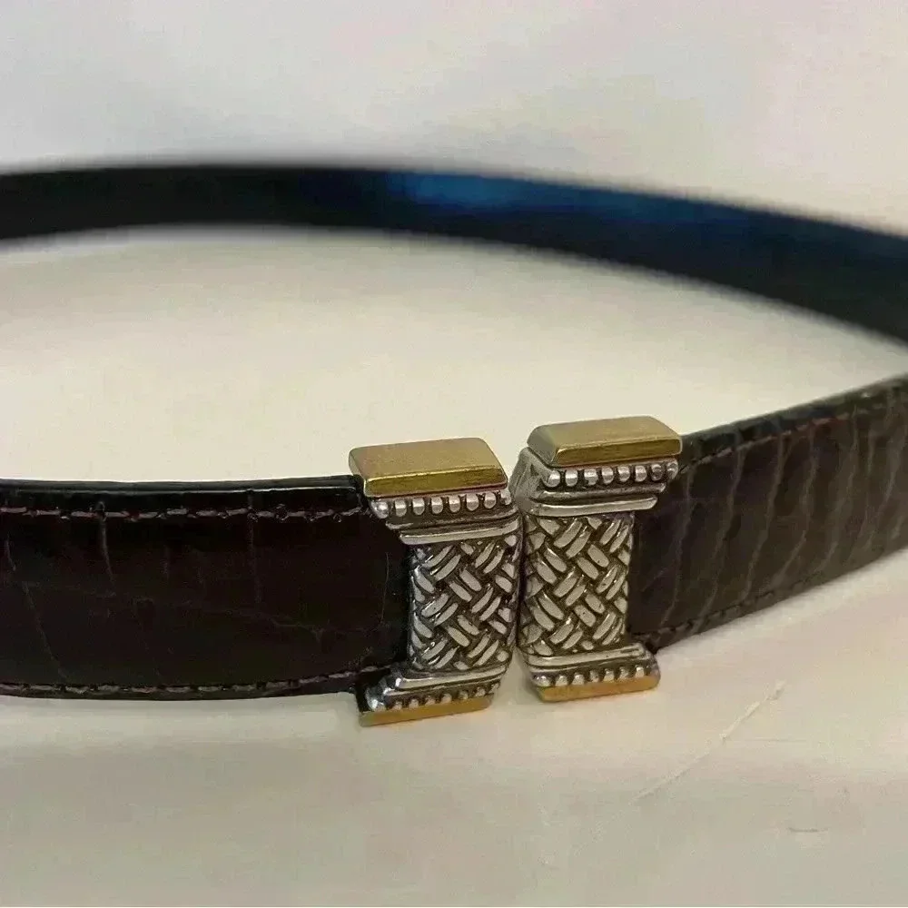 Vintage Western Women's Dark Brown Leather Belt Size‎ M/L 32